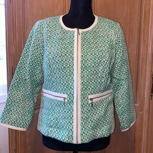 CAbi Clover Tweed Jacket Sz 12 #726 EUC